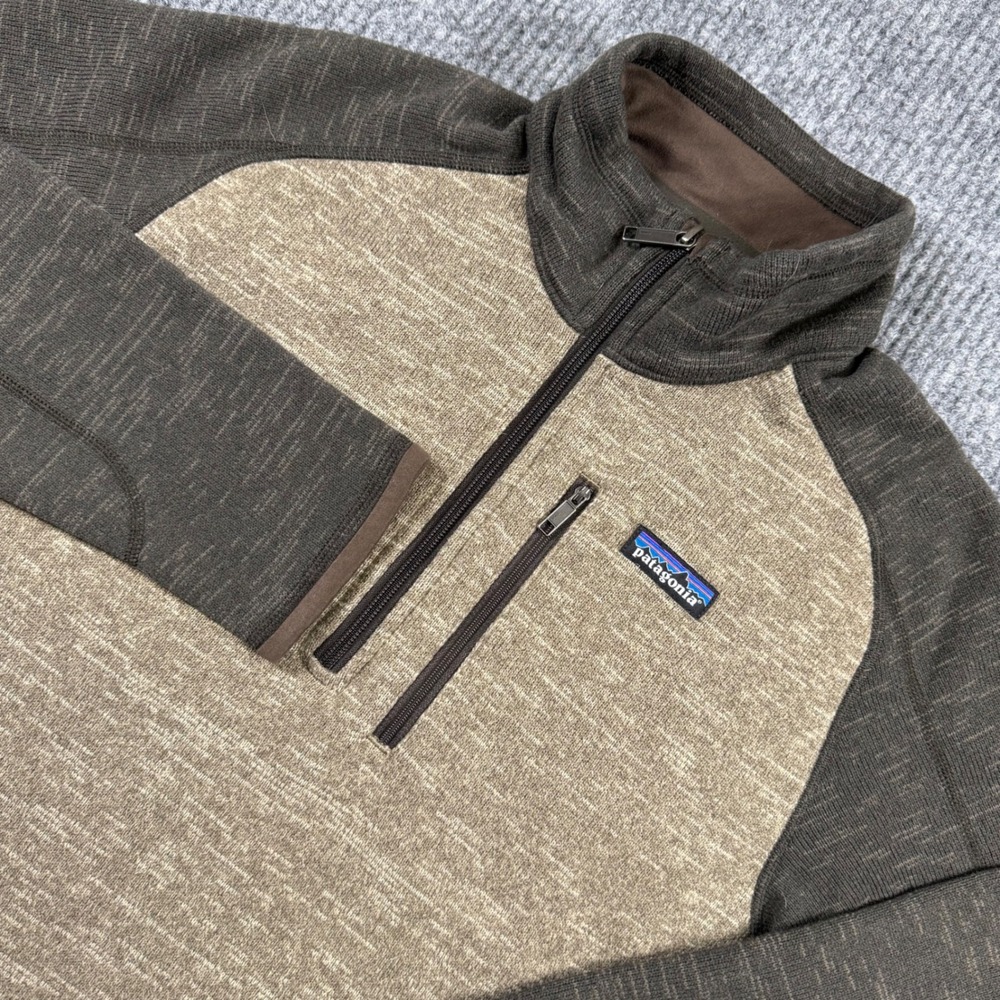 Patagonia Better Sweater 1/4 Zip Fleece Pullover Brown Tan Mens Medium 25522